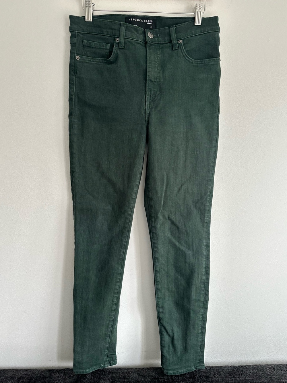 Veronica Beard Debbie High Rise Dark Green Skinny Jeans Size 29 - Picture 3 of 12